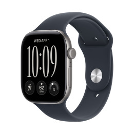 Смарт часовник Apple Watch S12, Cellular 46mm, Space Grey, алуминиев корпус, Navy Blue Sport Band M/L - MJG74MP/A - 1