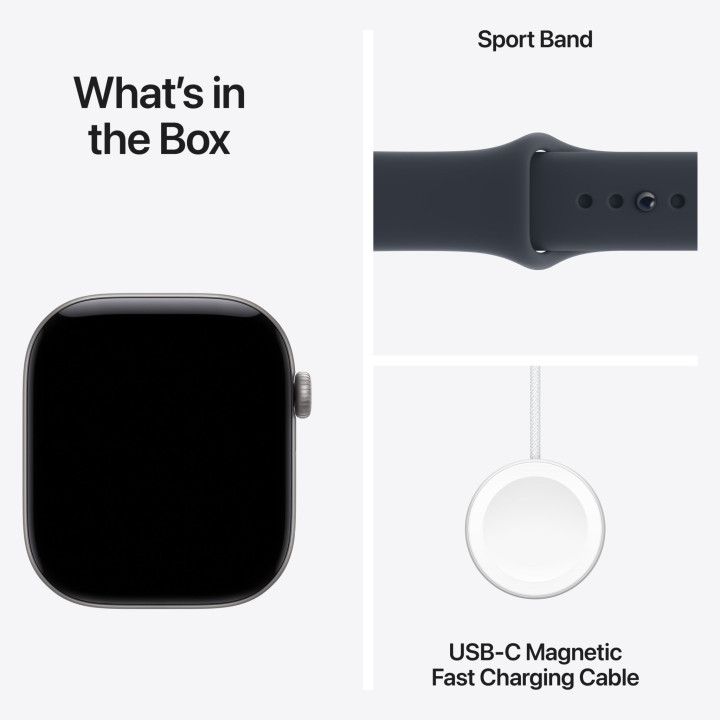 Смарт часовник Apple Watch S12, Cellular 46mm, Space Grey, алуминиев корпус, Navy Blue Sport Band M/L - MJG74MP/A - 4