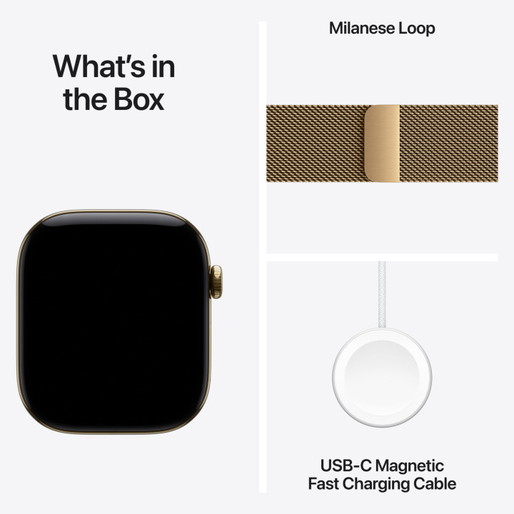 Смарт часовник Apple Watch S12, 42mm, Cellular, титаниев корпус Radiant Gold, Milanese Loop - mjgl4mp/a - 4