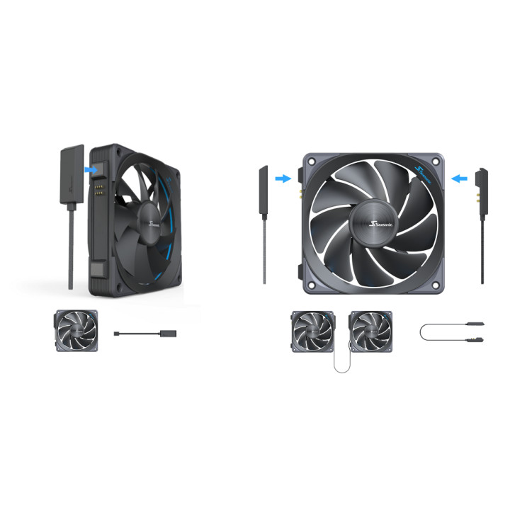Комплект вентилатори Seasonic MagFlow 1225 PWM Fan - 120mm, Triple Kit - 1YFNDF1RT3A10W