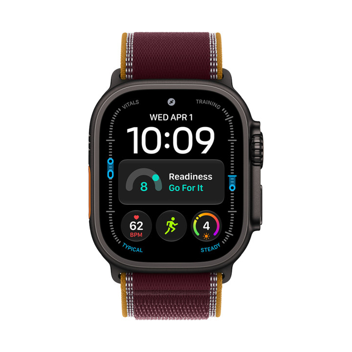 Смарт часовник Apple Watch Ultra 4, Cellular, 49mm, Black Titanium, Burgundy Trail Loop M/L - mjc44qh/a - 3