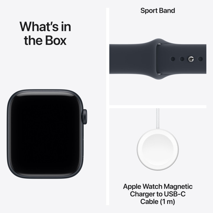 Смарт часовник Apple Watch SE3 v2, GPS, 40mm, Midnight алуминий, Navy Blue Sport Band S/M - mjky4mp/a - 4