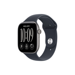 Смарт часовник Apple Watch S12, GPS, 42mm, Space Grey алуминий, Navy Blue Sport Band S/M - MJE74MP/A - 1