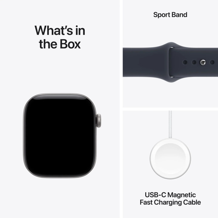 Смарт часовник Apple Watch S12, GPS, 42mm, Space Grey алуминий, Navy Blue Sport Band S/M - MJE74MP/A - 8