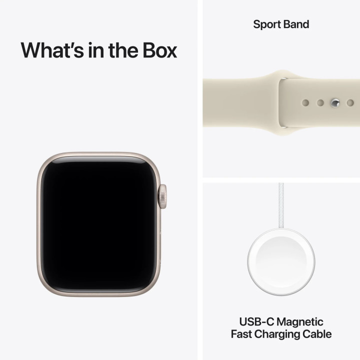 Смарт часовник Apple Watch SE3 v2, GPS, 44mm Starlight Aluminium, Sand Sport Band M/L - MJL54MP/A - 6
