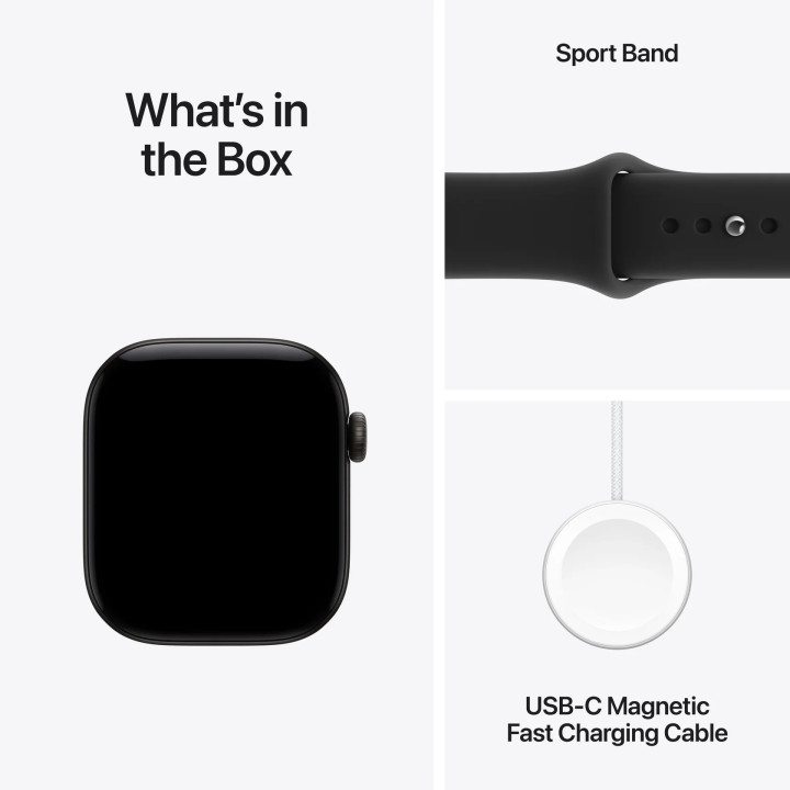 Смарт часовник Apple Watch S12, GPS, 42mm, Black Aluminium Case, Black Sport Band S/M - mjea4mp/a - 8