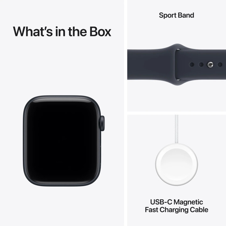Смарт часовник Apple Watch SE 3 GPS, 44mm, Midnight алуминий, Navy Blue Sport Band M/L - MJL94MP/A - 7