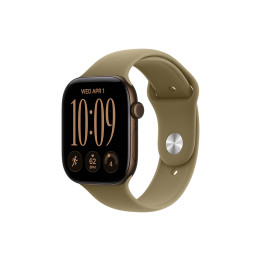 Смарт часовник Apple Watch S12 GPS, 42mm, Dark Bronze алуминиев корпус, Olive Sport Band - M/L - MJEG4MP/A - 1