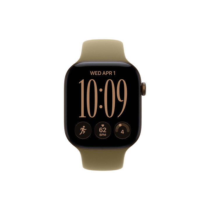Смарт часовник Apple Watch S12, Cellular, 42mm, Dark Bronze алуминиев корпус, Olive Sport Band S/M - MJG44MP/A - 2