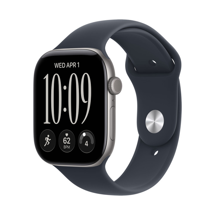 Смарт часовник Apple Watch S12, GPS, 46mm, Space Grey алуминиев корпус, Navy Blue Sport Band, M/L - mjej4mp/a - 1