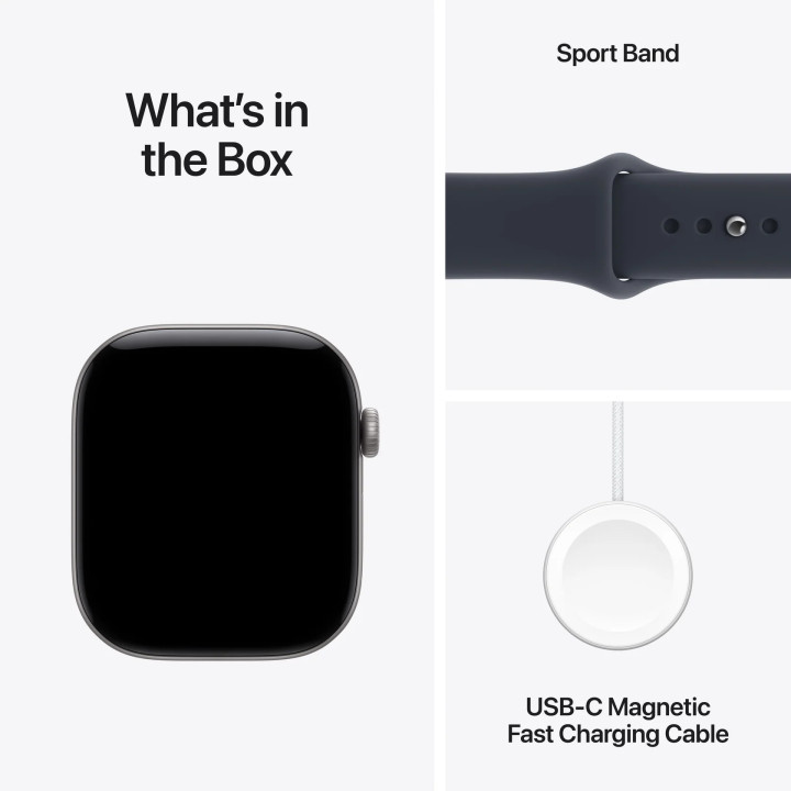 Смарт часовник Apple Watch S12, GPS, 46mm, Space Grey алуминиев корпус, Navy Blue Sport Band, M/L - mjej4mp/a - 8