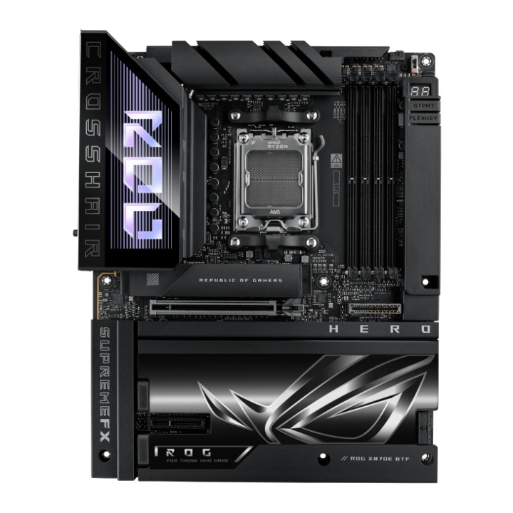 Дънна платка ASUS ROG Crosshair X870E Hero BTF, AMD X870E, AM5, DDR5, ATX, Wi-Fi 7 - 90MB1MX0-M0EAY0 - 2