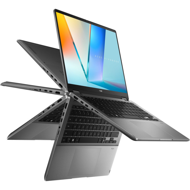 Лаптоп ASUS Vivobook 14 Flip TP3407SA-SG178W, 14" WUXGA OLED Touch, Core Ultra 7 256V, 16GB, 512GB SSD, Win 11 Home - 90NB14Y1-M