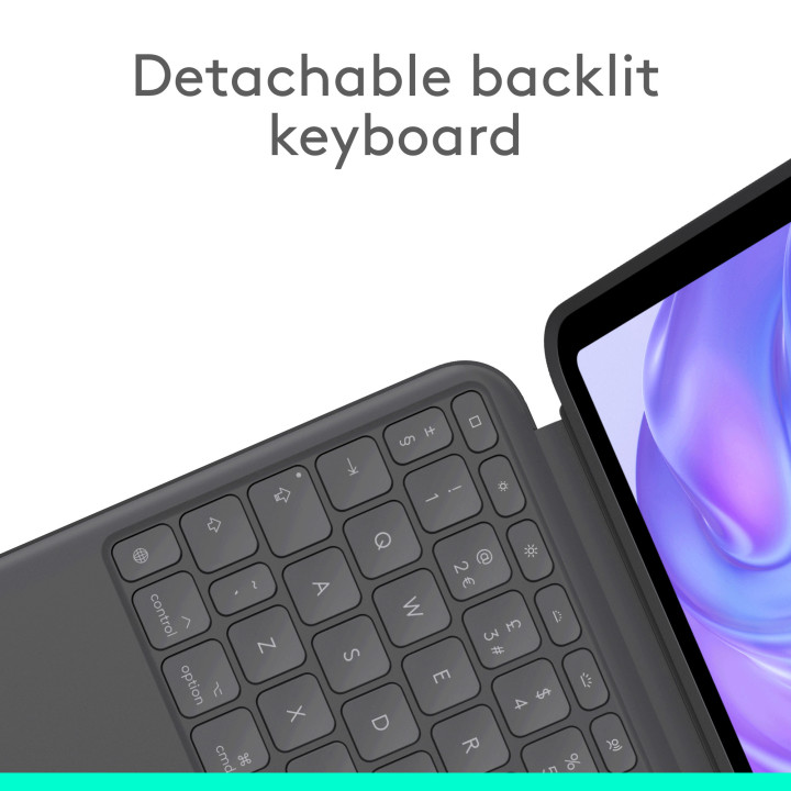 Калъф с клавиатура Logitech Combo Touch, за iPad Pro 11" (M4), Graphite, US подредба - 920-012831 - 4