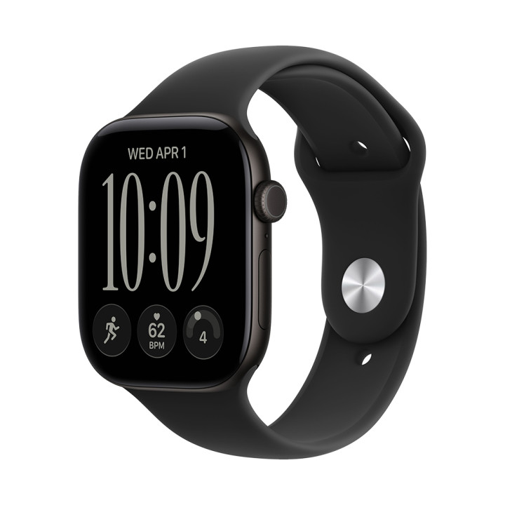 Смарт часовник Apple Watch S12 GPS, 46mm, Black Aluminium Case, Black Sport Band M/L - mjel4mp/a - 1