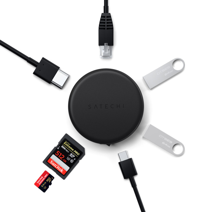 USB-C хъб Satechi OnTheGo, 7-в-1, Space Black - ST-POTG7C - 3
