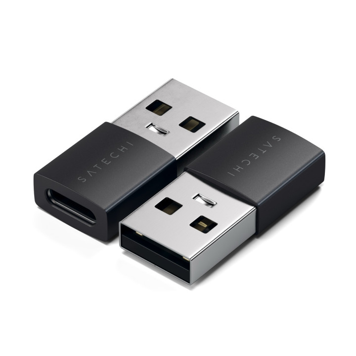 Адаптер Satechi 2x USB-A към USB-C, алуминиев, Space Black - ST-A2TAUCC - 1
