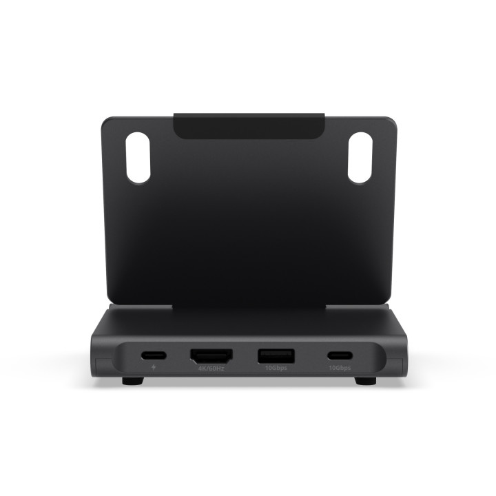 USB хъб Satechi OntheGo Foldable Stand, 4K 60Hz HDMI, 100W USB-C PD, 2x 10Gbps USB-C, USB-A, UHS-II SD и microSD четец, Space Bl