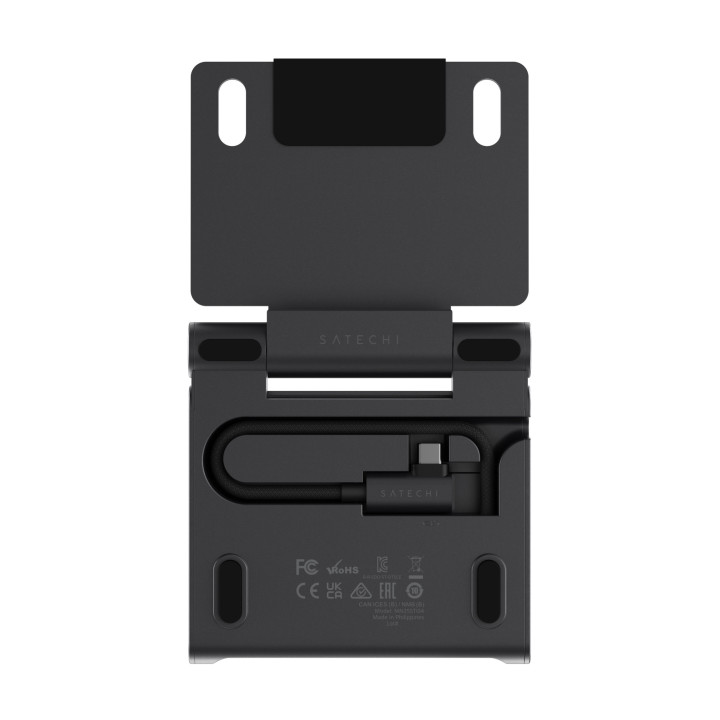 USB хъб Satechi OntheGo Foldable Stand, 4K 60Hz HDMI, 100W USB-C PD, 2x 10Gbps USB-C, USB-A, UHS-II SD и microSD четец, Space Bl