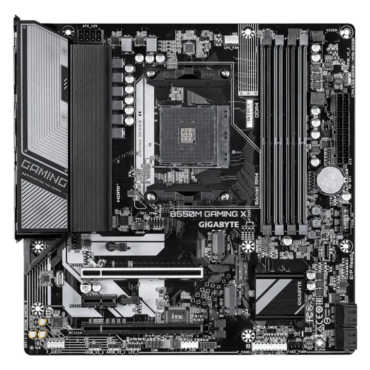 Дънна платка GIGABYTE B550M GAMING X, AMD B550, Socket AM4, 4x DDR4, Micro ATX - 2