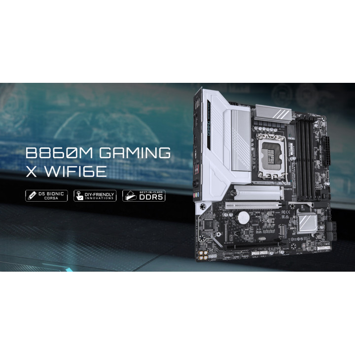 Дънна платка GIGABYTE B860M GAMING X WIFI6E, Intel B860, LGA1851, 4x DDR5, Micro ATX - 2
