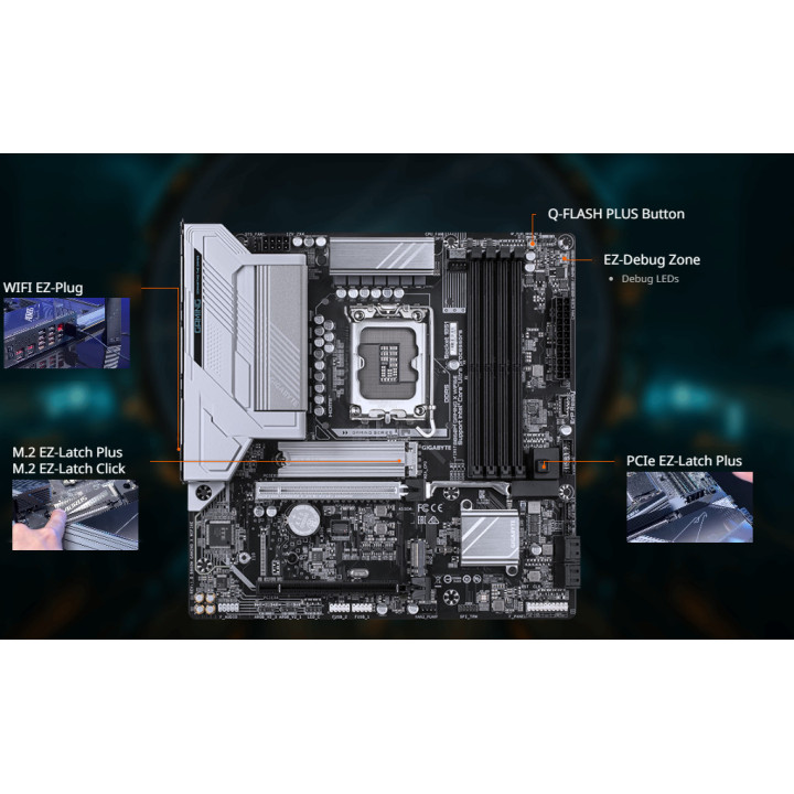 Дънна платка GIGABYTE B860M GAMING X WIFI6E, Intel B860, LGA1851, 4x DDR5, Micro ATX - 6