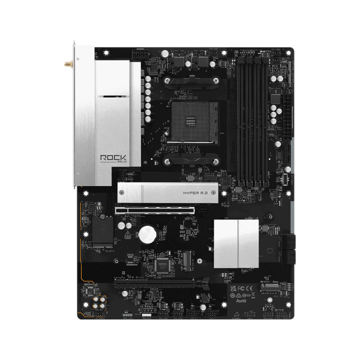 Дънна платка ASRock B550 Rock WiFi, AMD AM4, AMD B550, 4x DDR4, ATX, Wi-Fi 6E - 6
