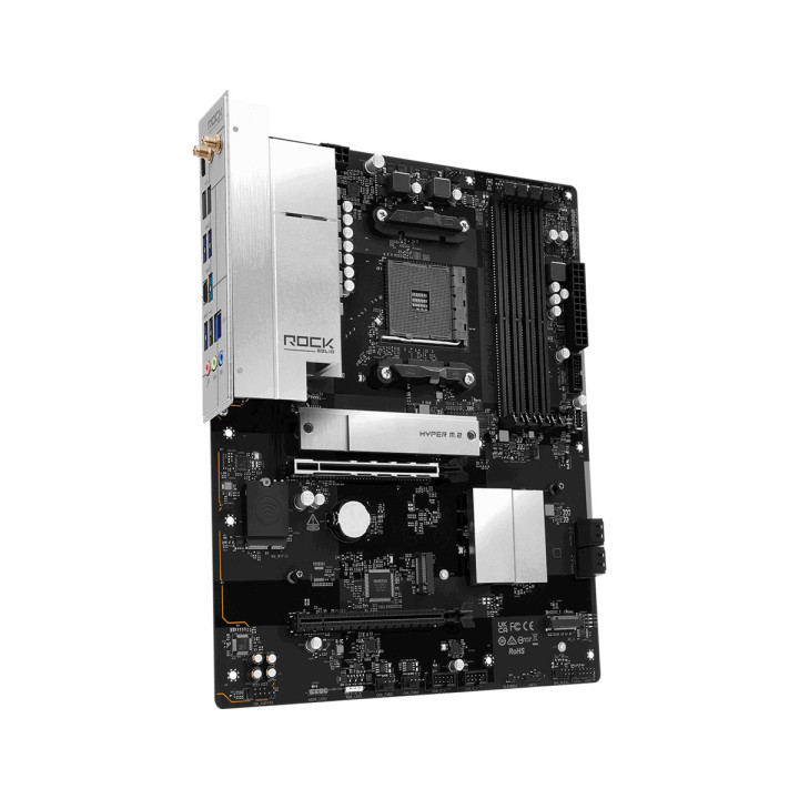 Дънна платка ASRock B550 Rock WiFi, AMD AM4, AMD B550, 4x DDR4, ATX, Wi-Fi 6E - 7