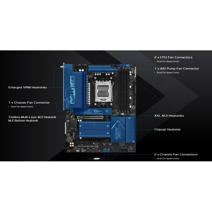 Дънна платка ASRock X870 Challenger WiFi, AMD AM5, DDR5, ATX, Wi-Fi 7 - 4