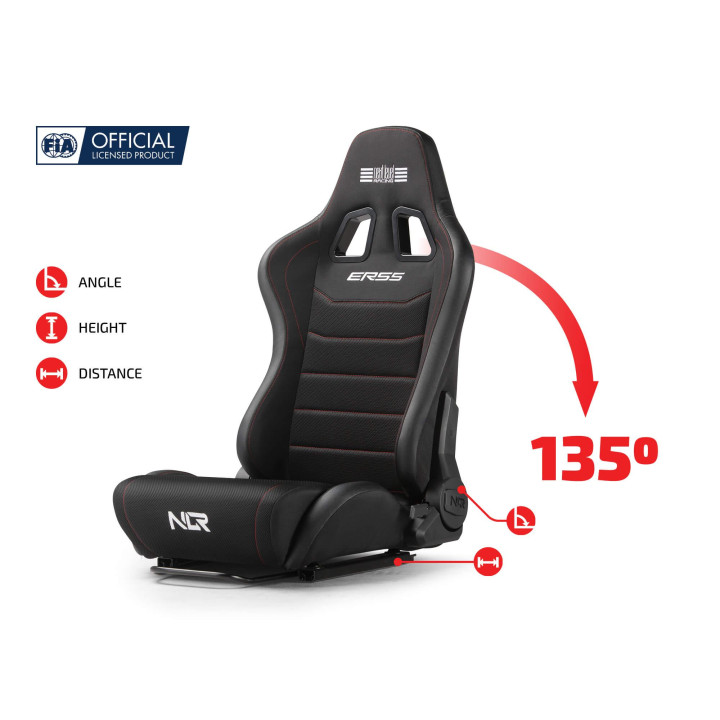 Геймърска седалка за симулационни кокпити Next Level Racing ERS5 Elite Reclining Seat, текстил и SimAero Mesh, универсален, до 1