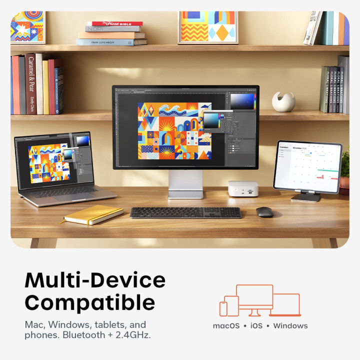 Комплект безжична клавиатура и мишка Satechi Slim CEX3, US English, Space Black - ST-ZEX3CC-EN - 8