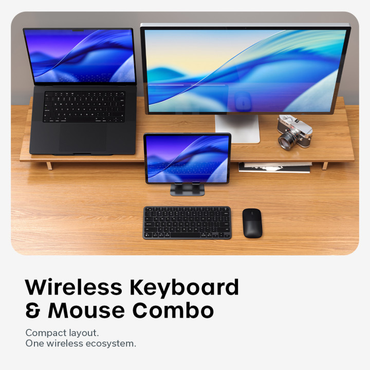 Безжичен комплект клавиатура и мишка Satechi Slim CEX1, US English, Space Black - ST-ZEX1CC-EN - 5