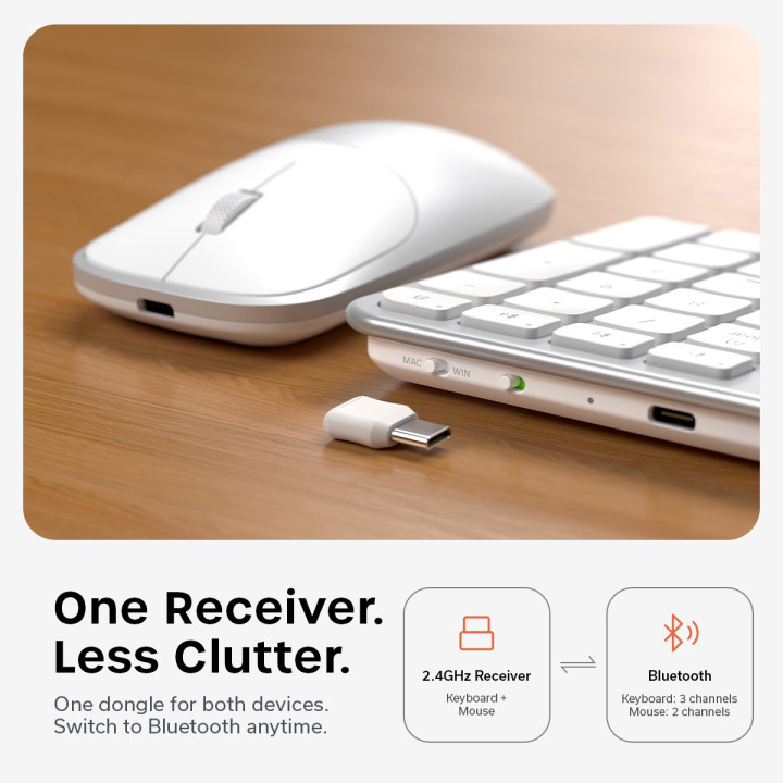 Комплект безжична клавиатура и мишка Satechi Slim CEX3, US English, Silver - ST-ZEX3SS-EN - 5