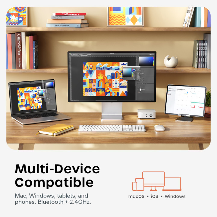 Комплект безжична клавиатура и мишка Satechi Slim CEX3, US English, Silver - ST-ZEX3SS-EN - 6