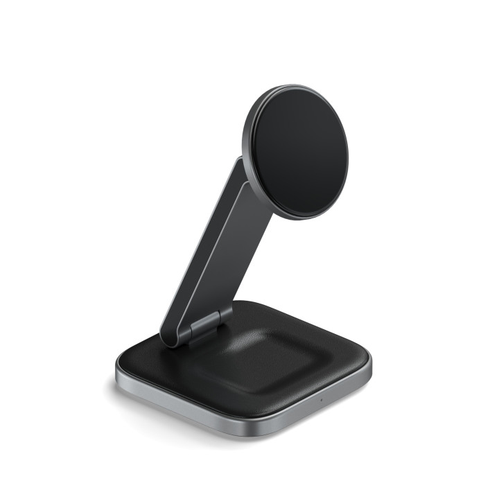 Безжично зарядно Satechi 2-in-1 Foldable Qi2, сгъваема стойка, Space Gray - ST-Q21FM - 7