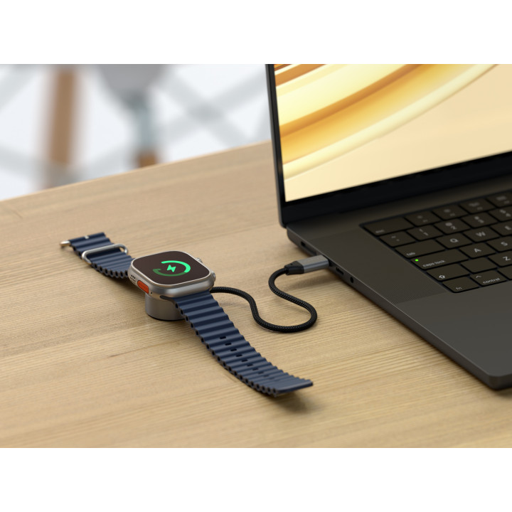 Магнитен USB-C кабел за бързо зареждане Satechi за Apple Watch, Space Gray - ST-QCAWM - 3