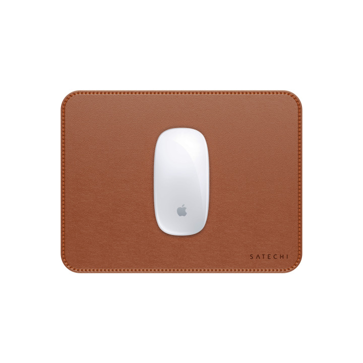 Подложка за мишка Satechi Vegan-Leather Premium, 25.4 x 25.4 cm, кафява - ST-LMPN - 1