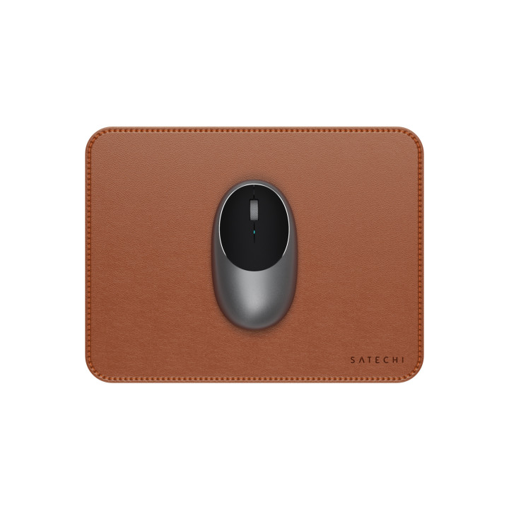 Подложка за мишка Satechi Vegan-Leather Premium, 25.4 x 25.4 cm, кафява - ST-LMPN - 4