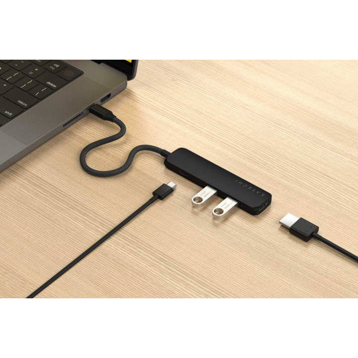 Дикинг станция Satechi Slim Multiport, 4-in-1, 4K HDMI, Black - ST-P4SK - 2