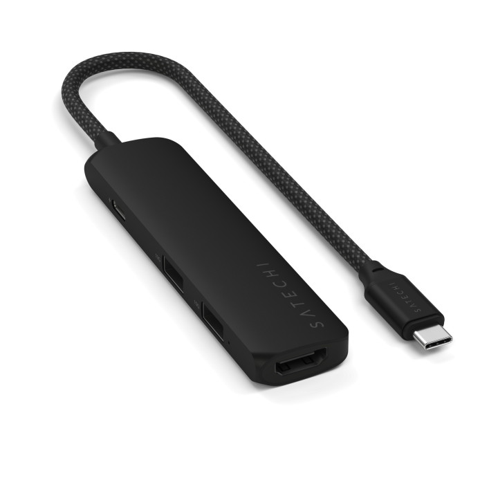 Дикинг станция Satechi Slim Multiport, 4-in-1, 4K HDMI, Black - ST-P4SK - 8