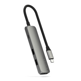 Докинг станция Satechi Slim Multiport, 4-в-1, 4K HDMI, Space Grey - ST-P4SM - 1