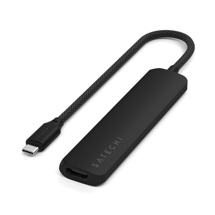 Докинг станция Satechi 6-in-1 Slim Multiport, USB-C адаптер, черен - ST-P6SK - 4