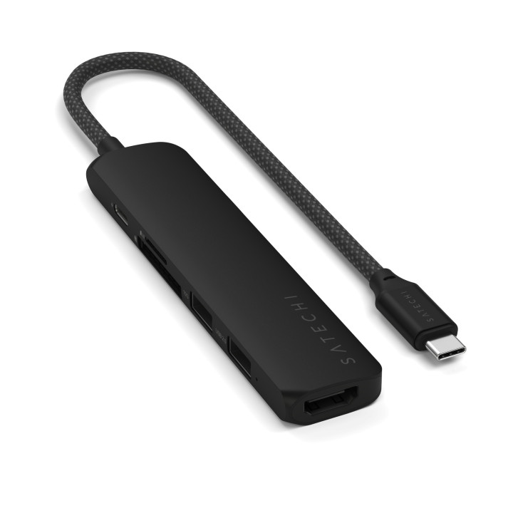 Докинг станция Satechi 6-in-1 Slim Multiport, USB-C адаптер, черен - ST-P6SK - 5
