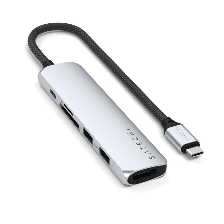 Докинг станция Satechi Slim Multiport, 6-in-1, Silver - ST-P6SS - 6