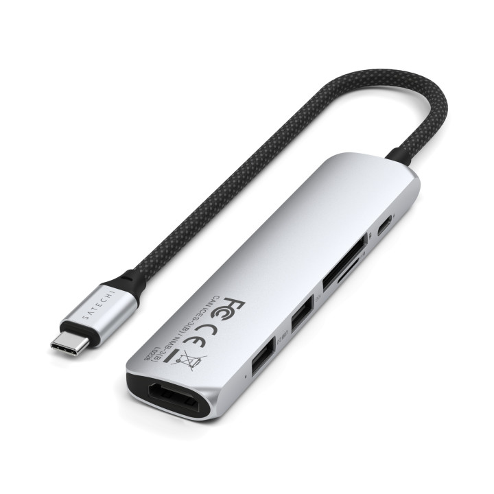 Докинг станция Satechi Slim Multiport, 6-in-1, Silver - ST-P6SS - 7
