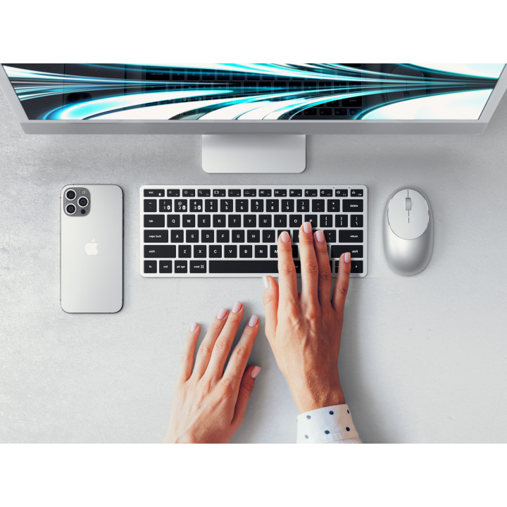 Bluetooth клавиатура Satechi Slim X1, US layout, сребрист - ST-BTSX1S - 3