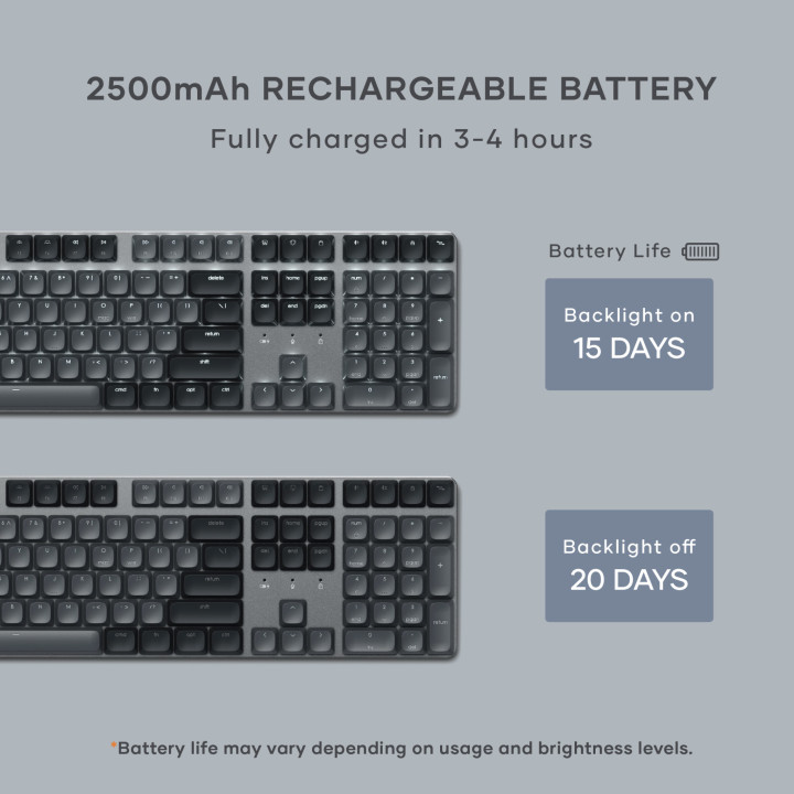 Bluetooth механична нископрофилна клавиатура Satechi SM3 Slim, подсветка, US layout, Dark - ST-KSM3DK-EN - 7