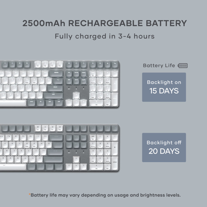 Bluetooth механична нископрофилна клавиатура Satechi SM3 Slim, подсветка, US подредба, Light - ST-KSM3LT-EN - 2