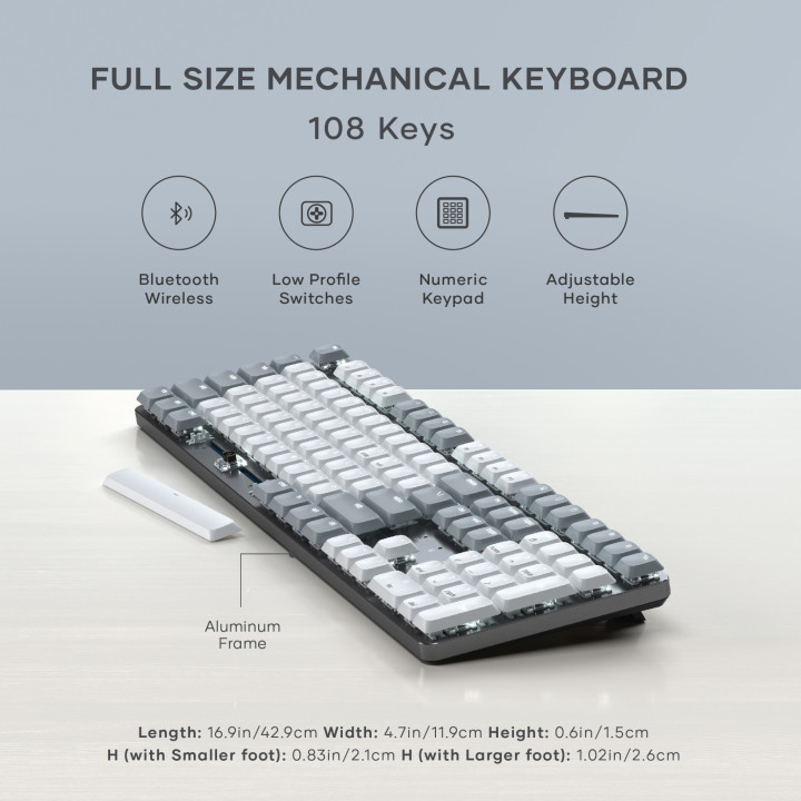Bluetooth механична нископрофилна клавиатура Satechi SM3 Slim, подсветка, US подредба, Light - ST-KSM3LT-EN - 4