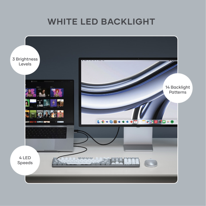 Bluetooth механична нископрофилна клавиатура Satechi SM3 Slim, подсветка, US подредба, Light - ST-KSM3LT-EN - 8